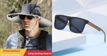 Solar Fan Sun Hat – Wide Brim USB Rechargeable Cooling Outdoor Hat