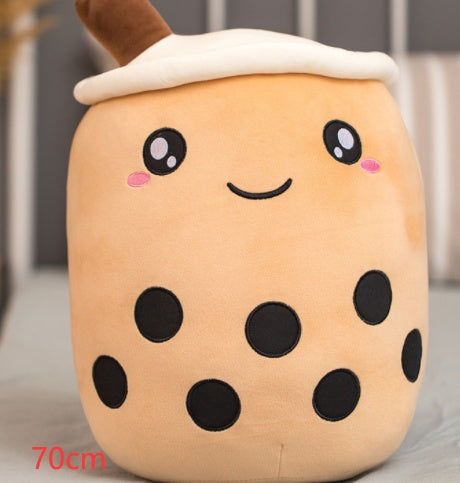 Adorable Plush Boba Tea Pillow – Soft Stuffed Fruit Drink Cushion for Kids & Teens - Zecs shopping
