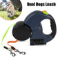 Retractable Dual Dog Leash – Reflective Walking Leash for Small Dogs