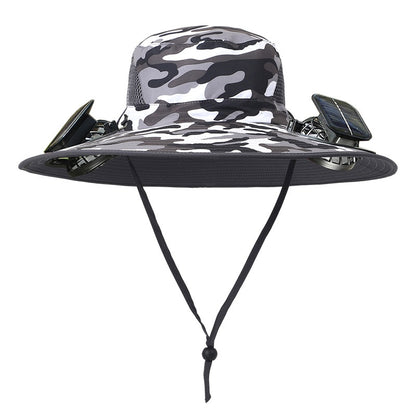 Solar Fan Sun Hat – Wide Brim USB Rechargeable Cooling Outdoor Hat