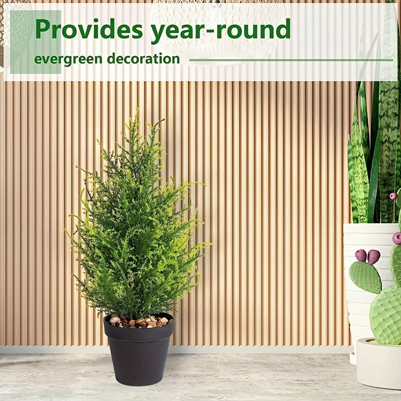 17-Inch Artificial Pine Christmas Tree – Realistic Mini Holiday Decor for Home, Parties & Events (1/2 PCS)