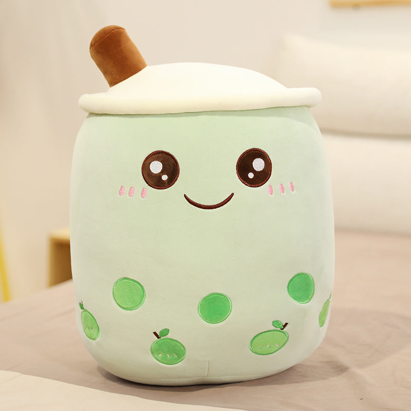 Adorable Plush Boba Tea Pillow – Soft Stuffed Fruit Drink Cushion for Kids & Teens - Zecs shopping