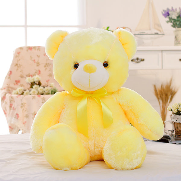 Creative Light Up LED Teddy Bear Stuffed Animals Plush Toy Colorful Glowing Christmas Gift For Kids Pillow - Zecs shopping
