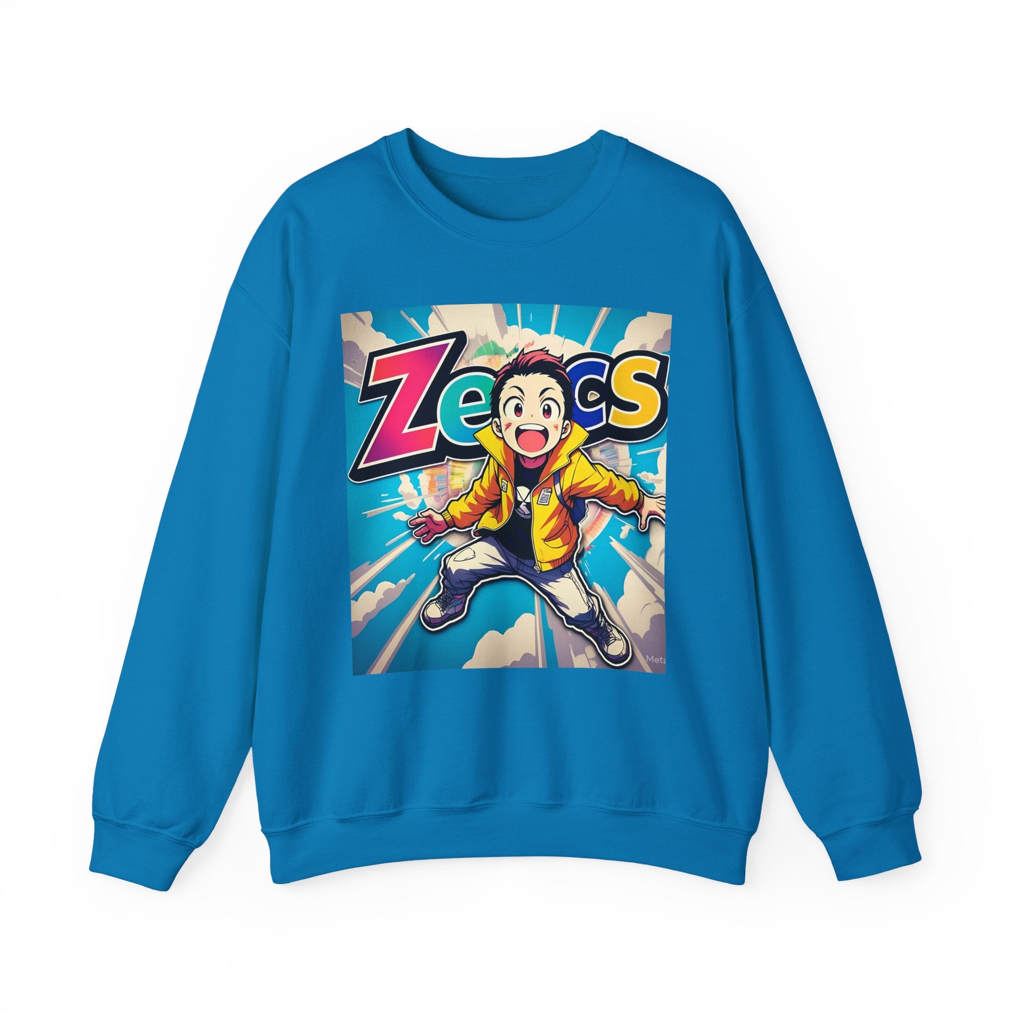 Zecs Happy Anime Crewneck - Cozy Unisex Sweatshirt for Ultimate Comfort & Cheer - Zecs shopping