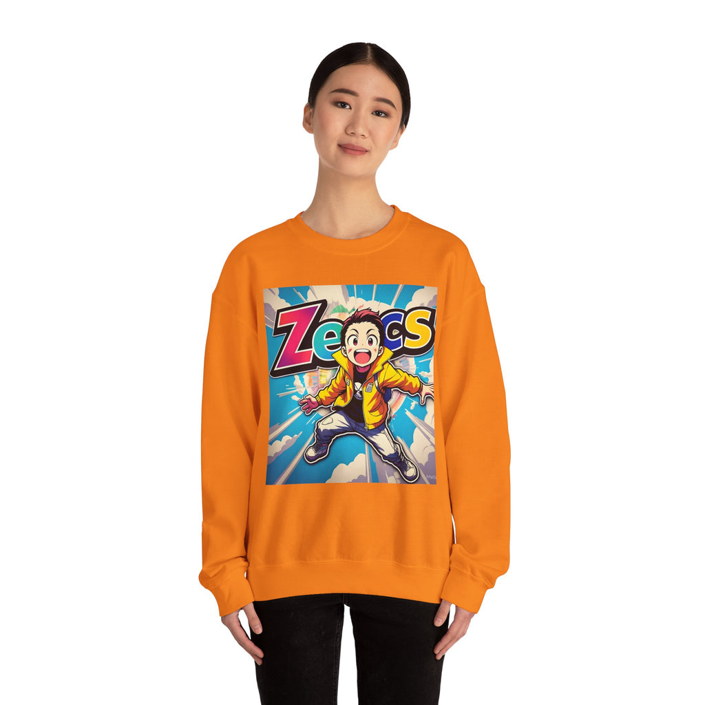 Zecs Happy Anime Crewneck - Cozy Unisex Sweatshirt for Ultimate Comfort & Cheer - Zecs shopping
