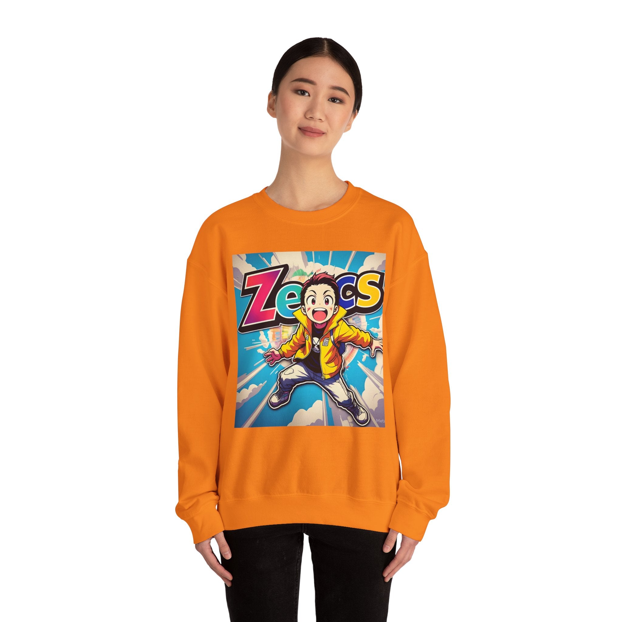 Zecs Happy Anime Crewneck - Cozy Unisex Sweatshirt for Ultimate Comfort & Cheer - Zecs shopping
