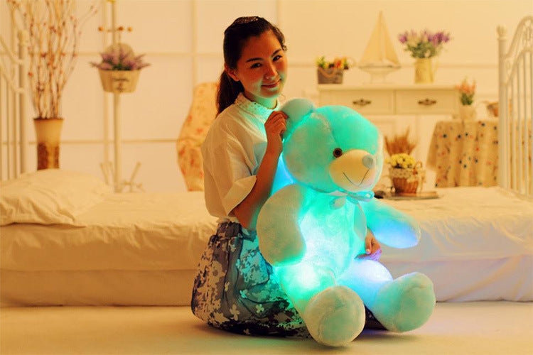 Creative Light Up LED Teddy Bear Stuffed Animals Plush Toy Colorful Glowing Christmas Gift For Kids Pillow - Zecs shopping