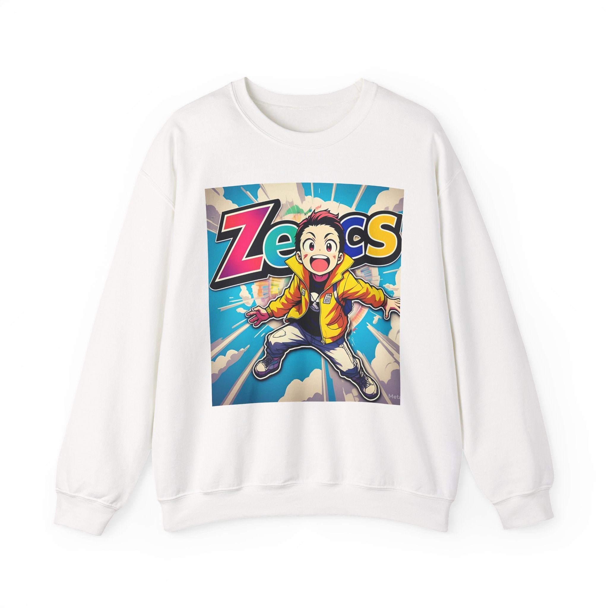 Zecs Happy Anime Crewneck - Cozy Unisex Sweatshirt for Ultimate Comfort & Cheer - Zecs shopping