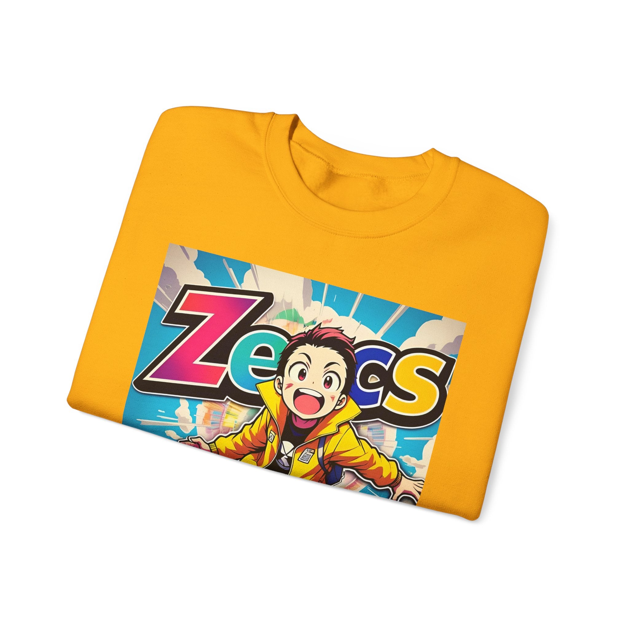 Zecs Happy Anime Crewneck - Cozy Unisex Sweatshirt for Ultimate Comfort & Cheer - Zecs shopping