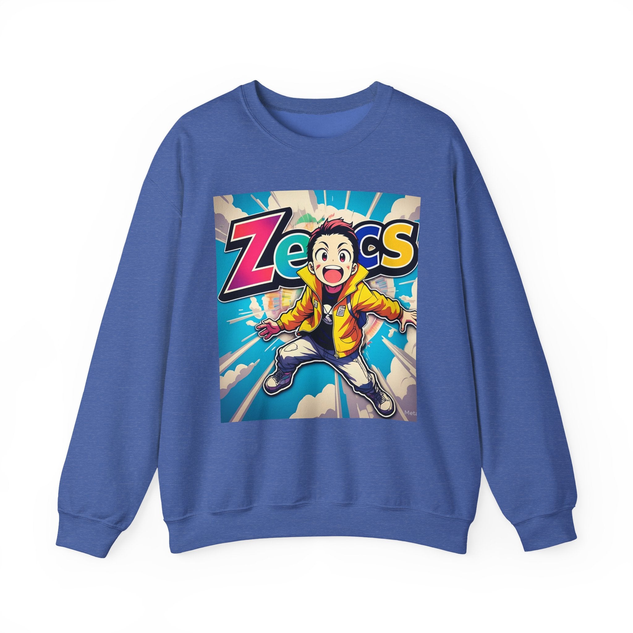 Zecs Happy Anime Crewneck - Cozy Unisex Sweatshirt for Ultimate Comfort & Cheer - Zecs shopping