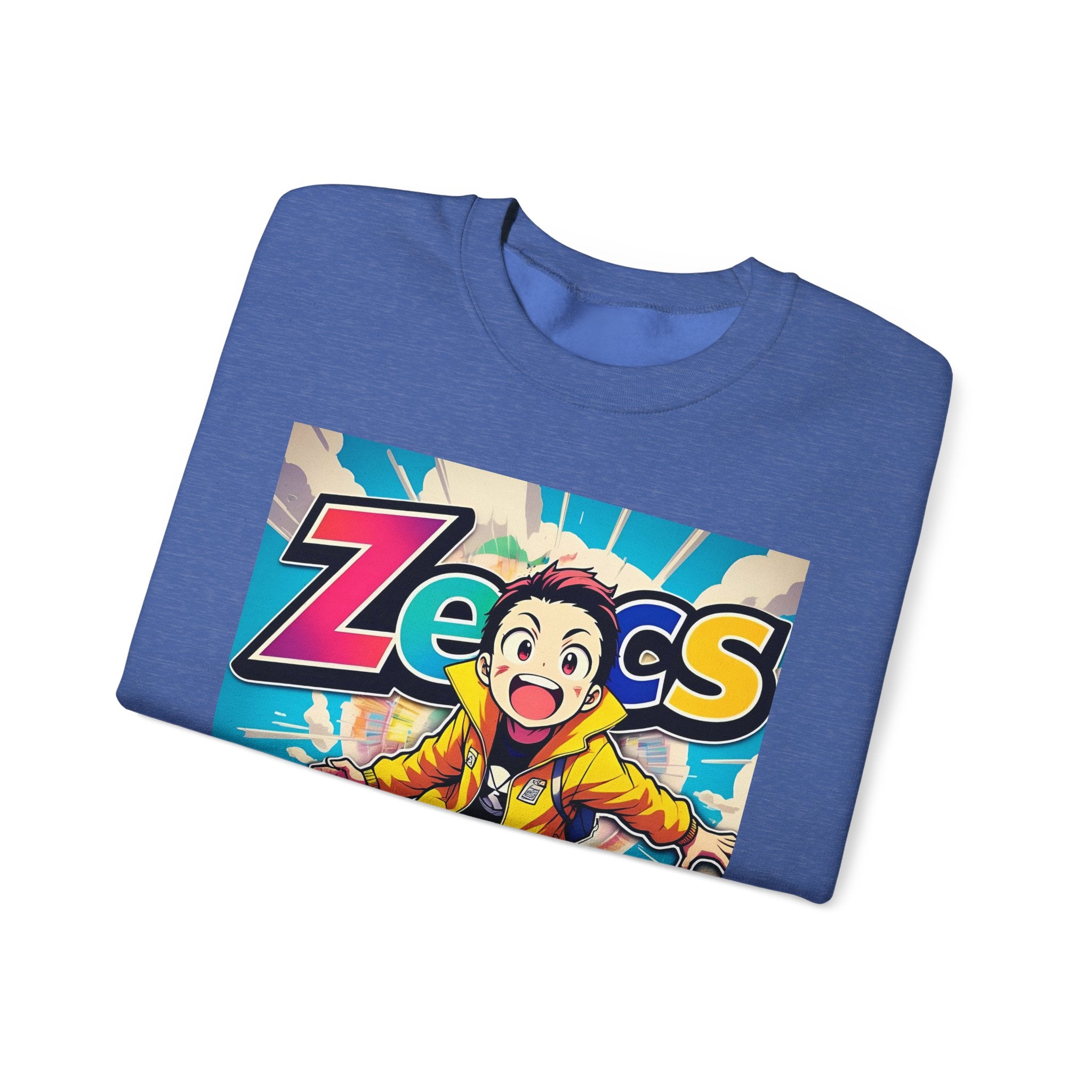 Zecs Happy Anime Crewneck - Cozy Unisex Sweatshirt for Ultimate Comfort & Cheer - Zecs shopping