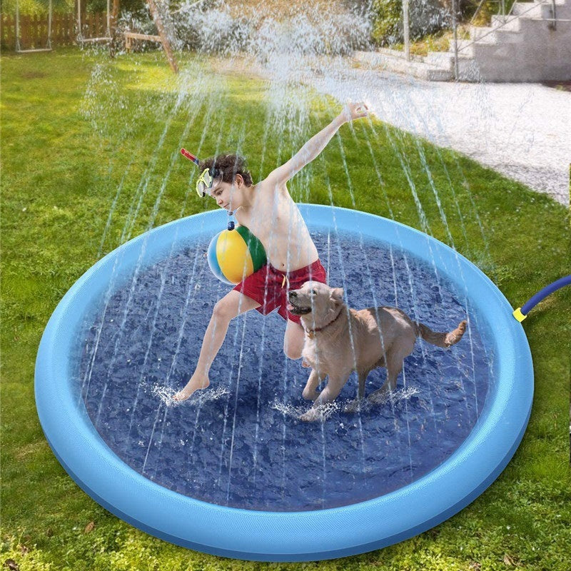 Non-Slip Splash Pad for Kids & Pets – Summer Outdoor Water Play Mat Pool Fountain for Backyard Fun 💦🐶👧 - Zecs shopping