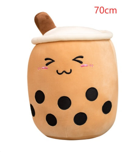 Adorable Plush Boba Tea Pillow – Soft Stuffed Fruit Drink Cushion for Kids & Teens - Zecs shopping
