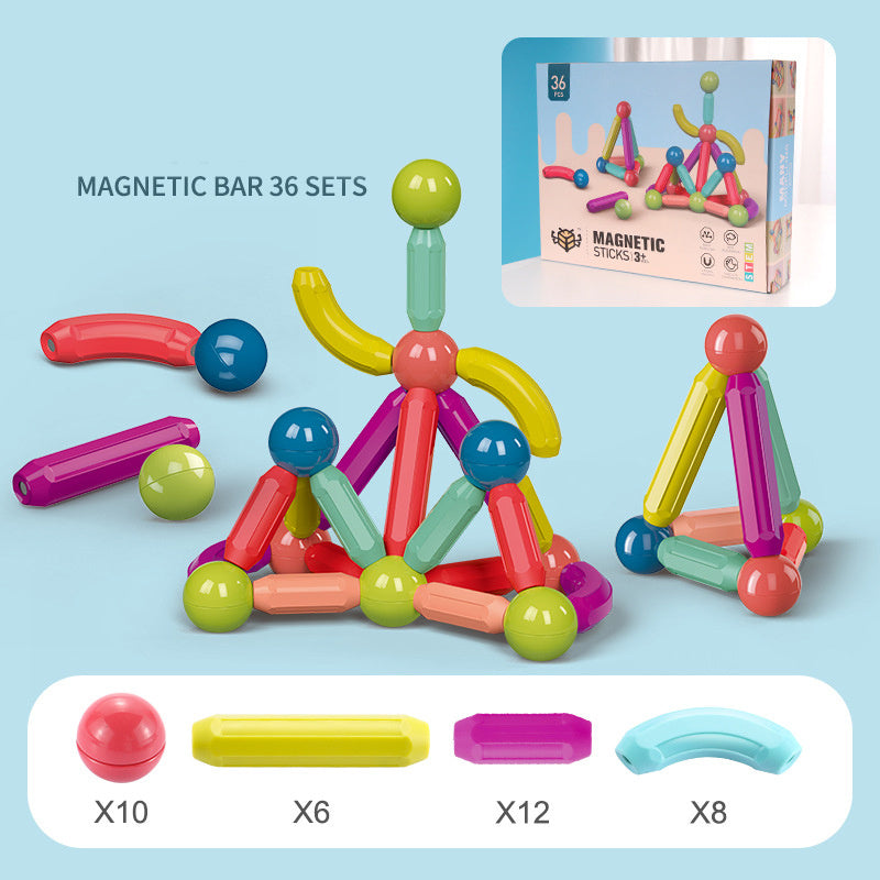 Magnetic Stick Building Blocks Set – Creative STEM Toy for Kids | 50–100 pcs - Zecs shopping