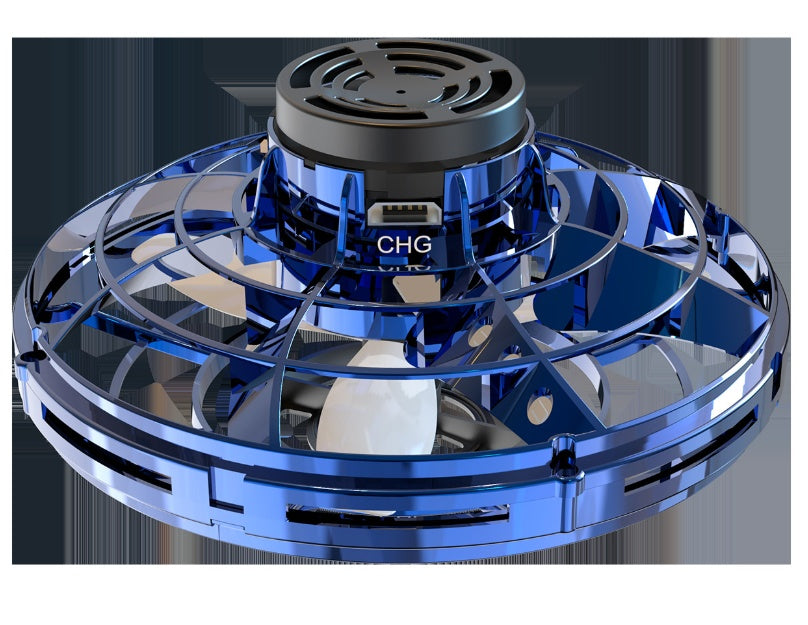 Mini Fingertip Gyro Interactive Decompression Toy Drone LED UFO Type Flying Helicopter Spinner Toy Kids - Zecs shopping