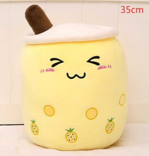 Adorable Plush Boba Tea Pillow – Soft Stuffed Fruit Drink Cushion for Kids & Teens - Zecs shopping