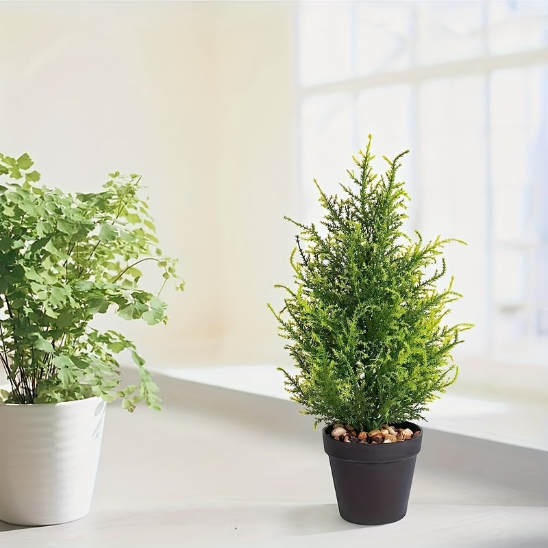 17-Inch Artificial Pine Christmas Tree – Realistic Mini Holiday Decor for Home, Parties & Events (1/2 PCS)