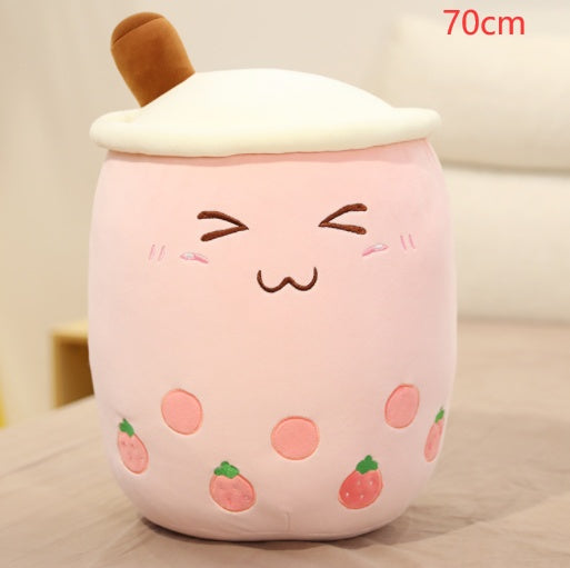 Adorable Plush Boba Tea Pillow – Soft Stuffed Fruit Drink Cushion for Kids & Teens - Zecs shopping