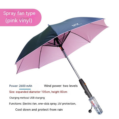 Cooling Spray Sun Umbrella – Portable Mist Shade Umbrella for Summer Travel