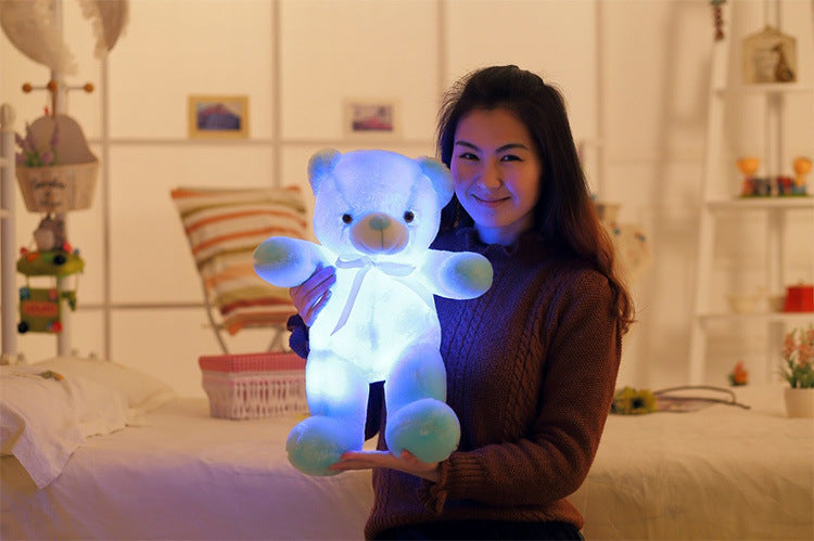 Creative Light Up LED Teddy Bear Stuffed Animals Plush Toy Colorful Glowing Christmas Gift For Kids Pillow - Zecs shopping