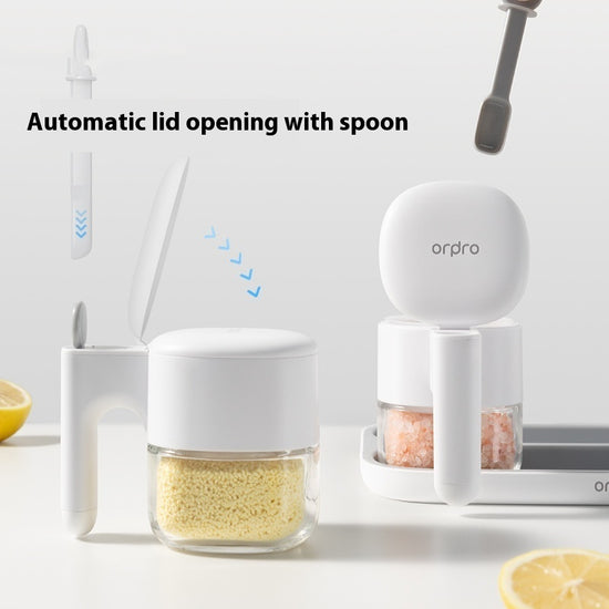 Self-Opening Seasoning Box Set – Kitchen Spice Storage & Serving Tray