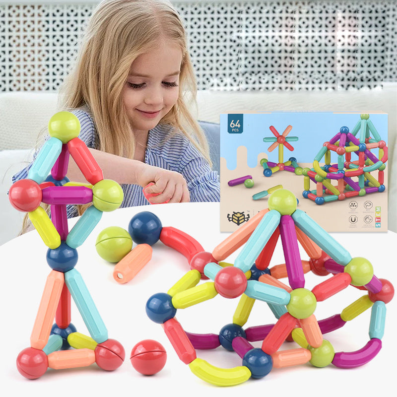 Magnetic Stick Building Blocks Set – Creative STEM Toy for Kids | 50–100 pcs - Zecs shopping