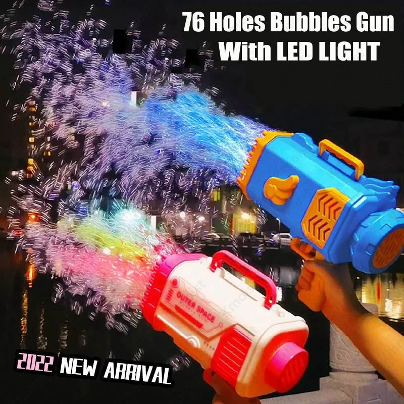 Bubble Rocket Launcher – 69-Hole Bubble Gun Machine with Lights for Kids 🎉🫧 - Zecs shopping