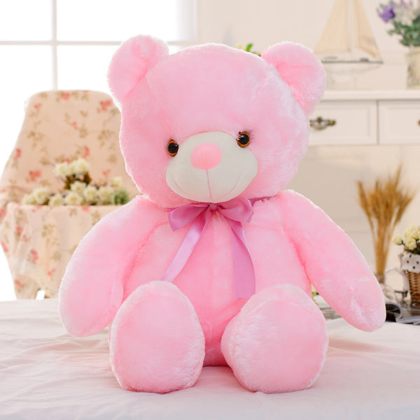 Creative Light Up LED Teddy Bear Stuffed Animals Plush Toy Colorful Glowing Christmas Gift For Kids Pillow - Zecs shopping