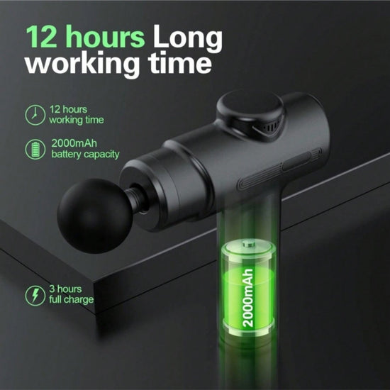 Deep Tissue Massage Gun – Handheld Muscle Percussion Massager with 8 Heads