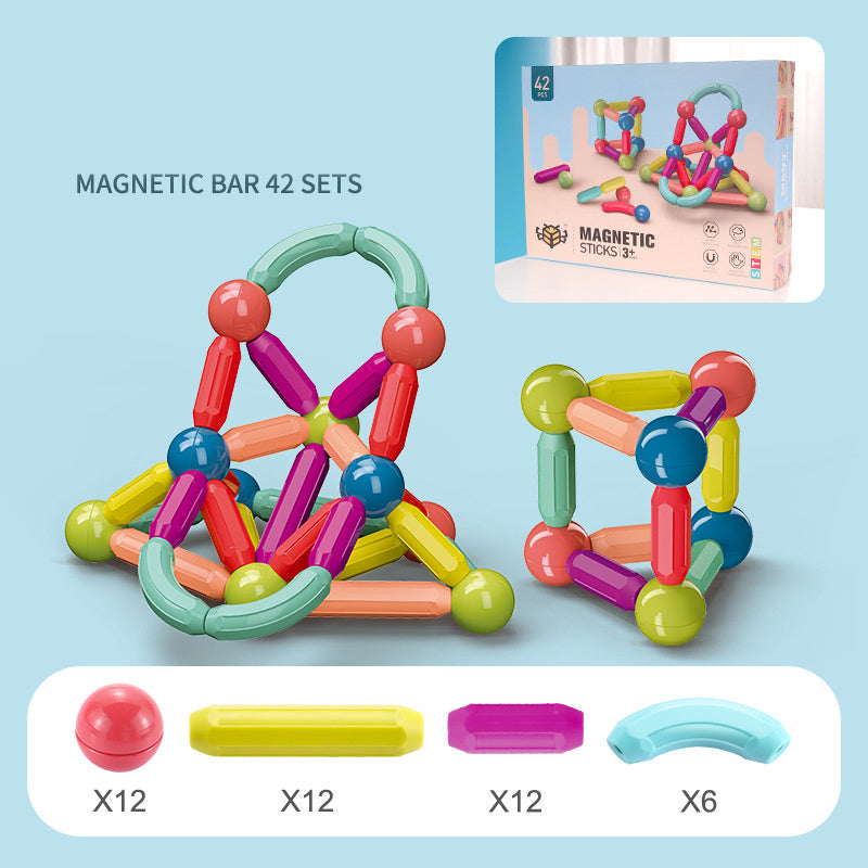 Magnetic Stick Building Blocks Set – Creative STEM Toy for Kids | 50–100 pcs - Zecs shopping