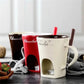 Mini Fondue Mug Set – Personal Chocolate & Cheese Fondue Warmer Cup