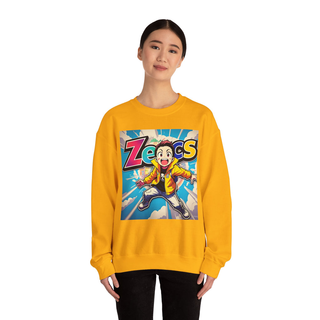 Zecs Happy Anime Crewneck - Cozy Unisex Sweatshirt for Ultimate Comfort & Cheer - Zecs shopping
