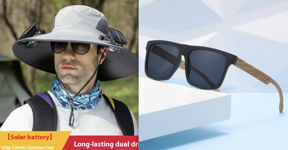 Solar Fan Sun Hat – Wide Brim USB Rechargeable Cooling Outdoor Hat