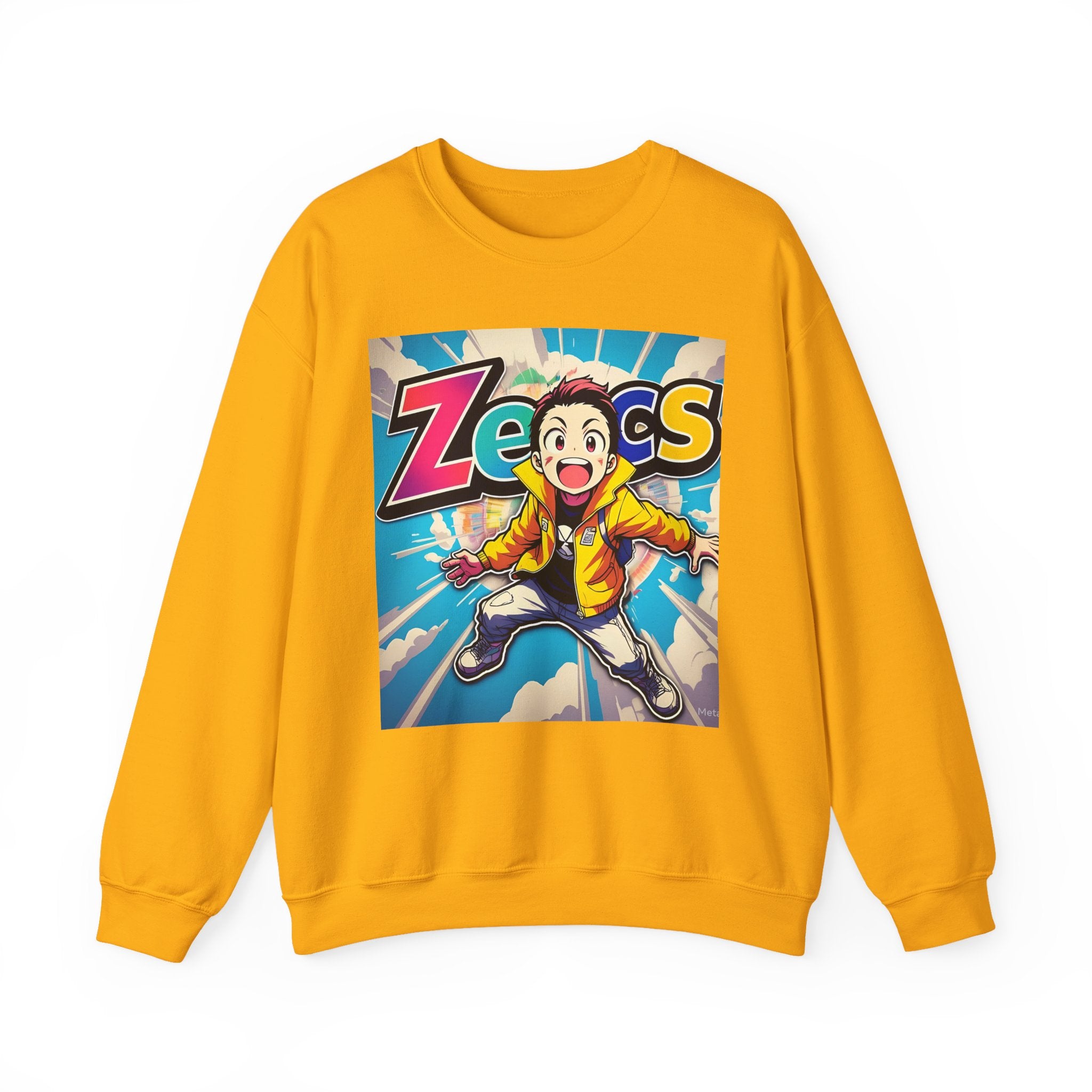 Zecs Happy Anime Crewneck - Cozy Unisex Sweatshirt for Ultimate Comfort & Cheer - Zecs shopping