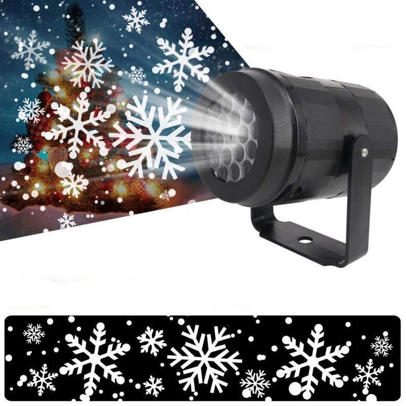 Christmas Party Lights Snowflake Projector Light Led Stage Light Rotating Xmas Pattern Outdoor Holiday Lighting Garden Christmas Decor