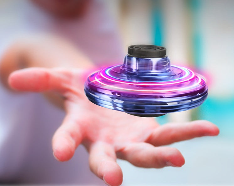 Mini Fingertip Gyro Interactive Decompression Toy Drone LED UFO Type Flying Helicopter Spinner Toy Kids - Zecs shopping