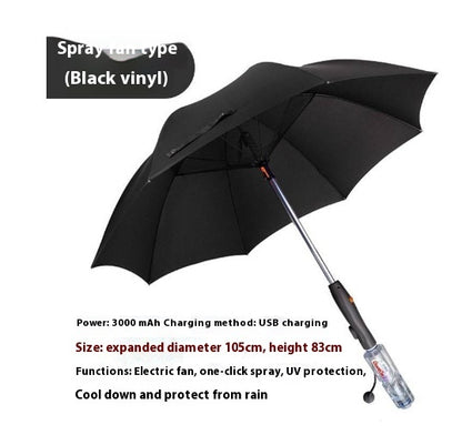 Cooling Spray Sun Umbrella – Portable Mist Shade Umbrella for Summer Travel