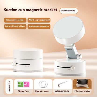 Foldable Magnetic Vacuum Car Phone Holder – Hands-Free Suction Mount Stand