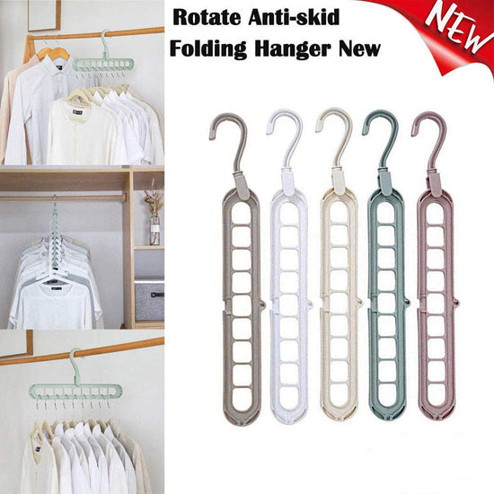 9-Hole Magic Clothes Hanger – Space Saving Folding Closet Organizer