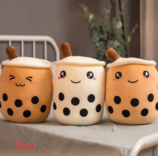 Adorable Plush Boba Tea Pillow – Soft Stuffed Fruit Drink Cushion for Kids & Teens - Zecs shopping