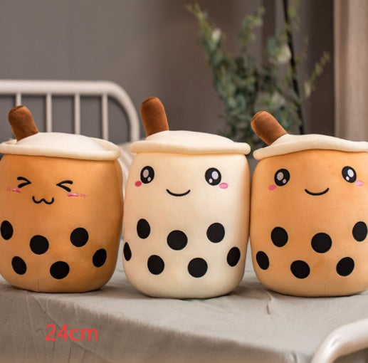 Adorable Plush Boba Tea Pillow – Soft Stuffed Fruit Drink Cushion for Kids & Teens - Zecs shopping