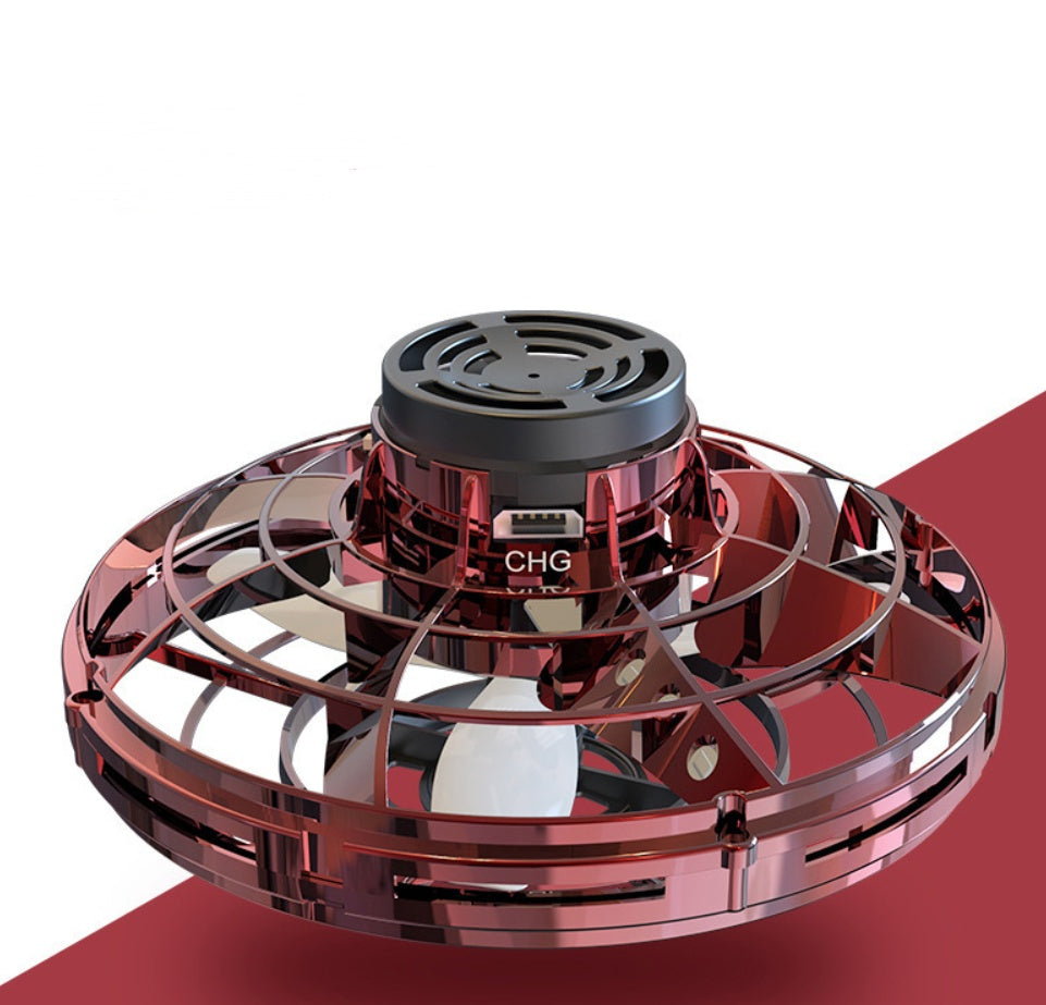 Mini Fingertip Gyro Interactive Decompression Toy Drone LED UFO Type Flying Helicopter Spinner Toy Kids - Zecs shopping