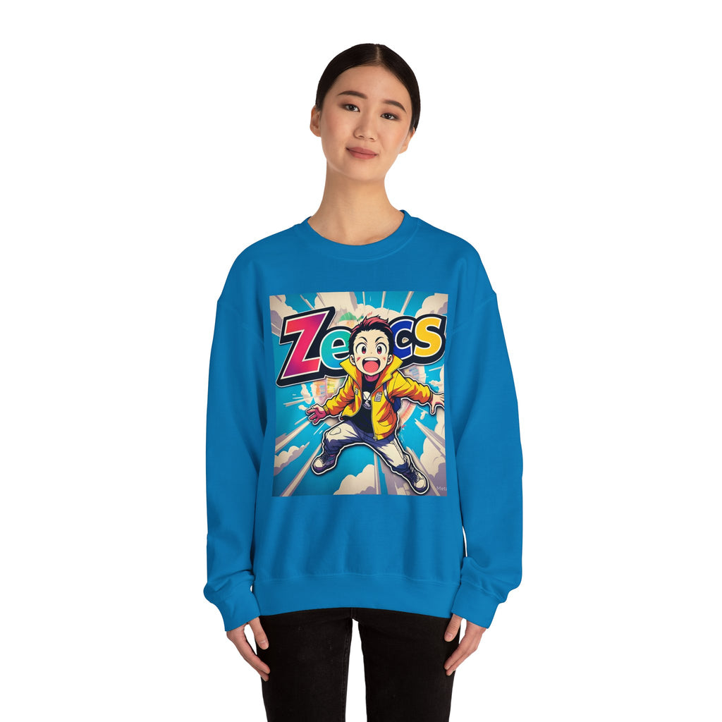 Zecs Happy Anime Crewneck - Cozy Unisex Sweatshirt for Ultimate Comfort & Cheer - Zecs shopping