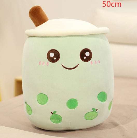 Adorable Plush Boba Tea Pillow – Soft Stuffed Fruit Drink Cushion for Kids & Teens - Zecs shopping