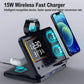 5-in-1 Wireless Charging Station with LED Alarm Clock – Fast Charging Dock Stand