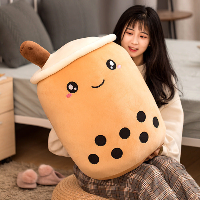Adorable Plush Boba Tea Pillow – Soft Stuffed Fruit Drink Cushion for Kids & Teens - Zecs shopping