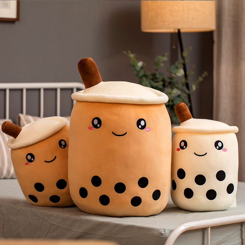 Adorable Plush Boba Tea Pillow – Soft Stuffed Fruit Drink Cushion for Kids & Teens - Zecs shopping