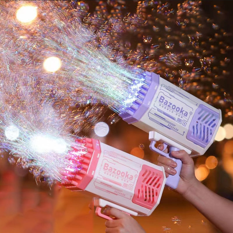 Bubble Rocket Launcher – 69-Hole Bubble Gun Machine with Lights for Kids 🎉🫧 - Zecs shopping