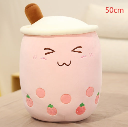 Adorable Plush Boba Tea Pillow – Soft Stuffed Fruit Drink Cushion for Kids & Teens - Zecs shopping