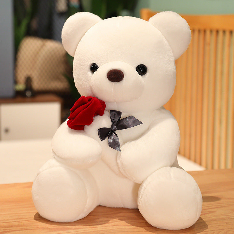 New Lovely Hug Roses Teddy Bear – Soft Plush Pillow Stuffed Animal Gift for Kids & Valentine’s Day 💝🐻 - Zecs shopping
